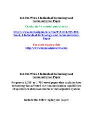 CJA 304 Week 4 Individual Technology and Communication Paper.doc